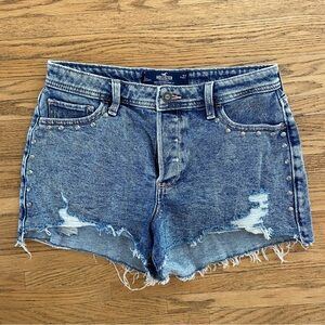 HOLLISTER High-Rise Mom Jean Shorts 3” Medium Wash Denim Women’s 27